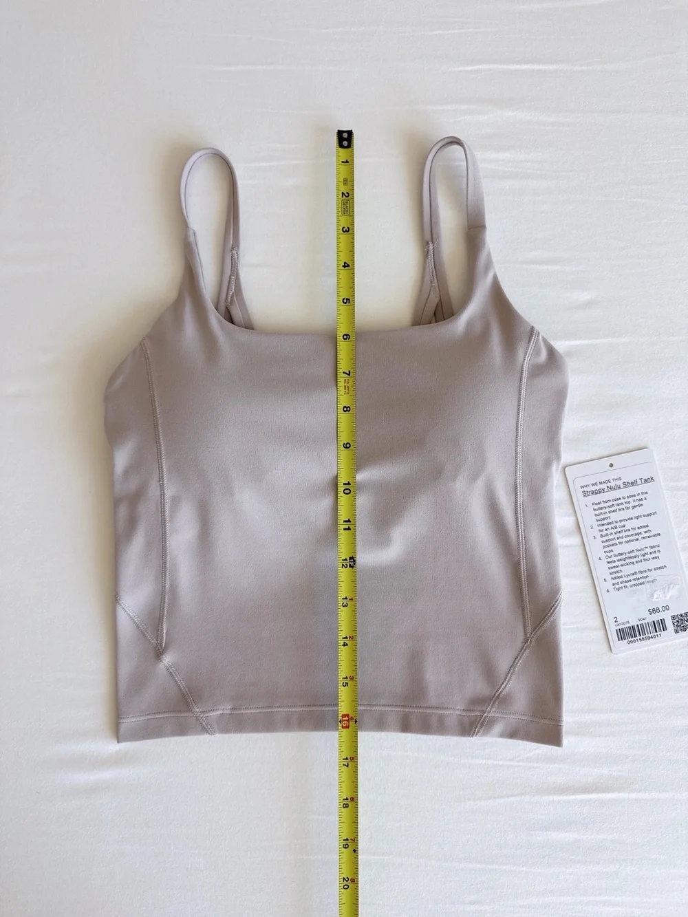 lululemon Strappy Nulu Shelf Tank Barely Beige BDAY Size 2